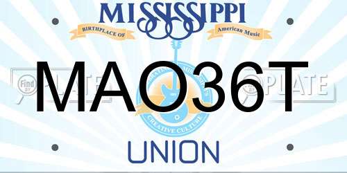 MAO36T Mississippi License Plate