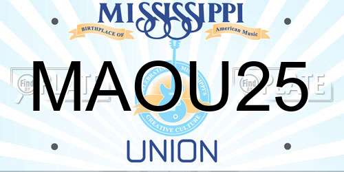 MAOU25 Mississippi License Plate