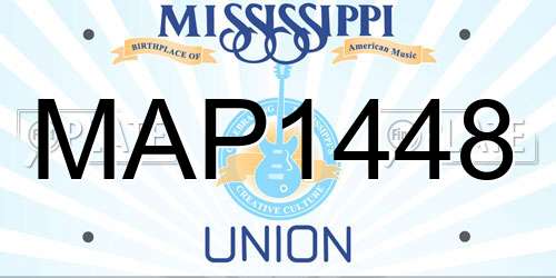 MAP1448 Mississippi License Plate