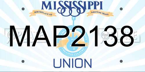 MAP2138 Mississippi License Plate