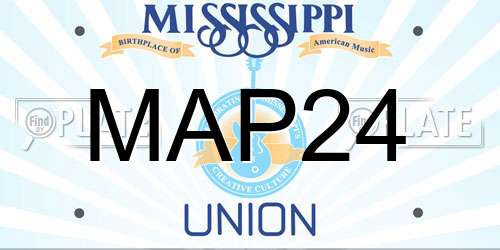 MAP24 Mississippi License Plate