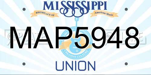 MAP5948 Mississippi License Plate