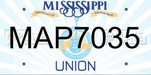 MAP7035 Mississippi License Plate