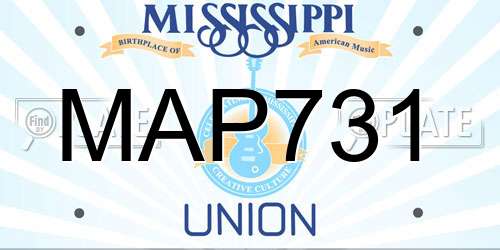 MAP731 Mississippi License Plate