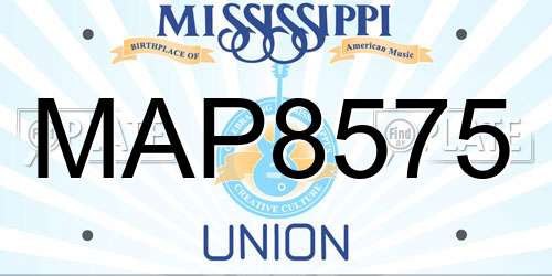 MAP8575 Mississippi License Plate