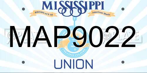 MAP9022 Mississippi License Plate