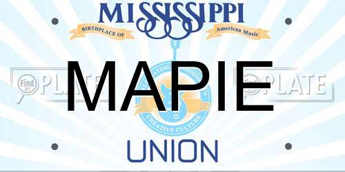 MAPIE Mississippi License Plate