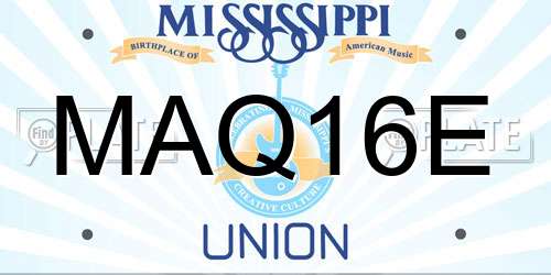 MAQ16E Mississippi License Plate