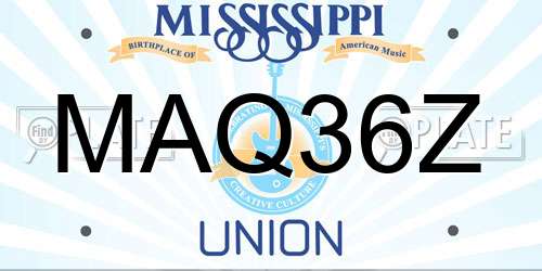 MAQ36Z Mississippi License Plate