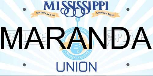 MARANDA Mississippi License Plate