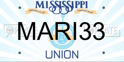 MARI33 Mississippi License Plate