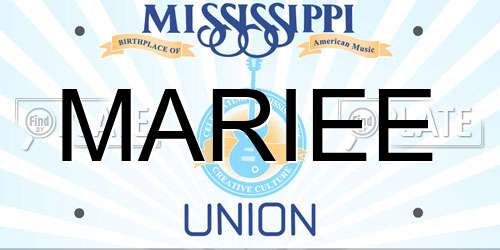 MARIEE Mississippi License Plate