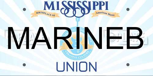 MARINEB Mississippi License Plate