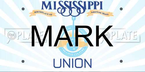 MARK Mississippi License Plate