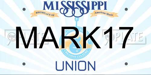 MARK17 Mississippi License Plate