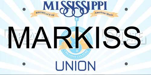 MARKISS Mississippi License Plate