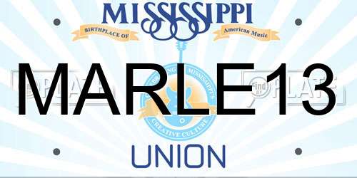 MARLE13 Mississippi License Plate