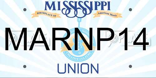 MARNP14 Mississippi License Plate