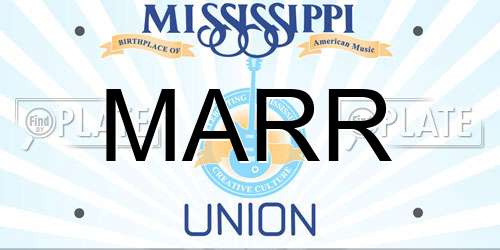 MARR Mississippi License Plate