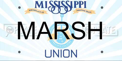 MARSH Mississippi License Plate