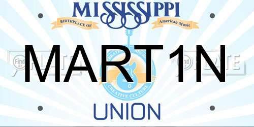 MART1N Mississippi License Plate