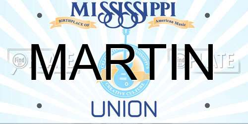MARTIN Mississippi License Plate