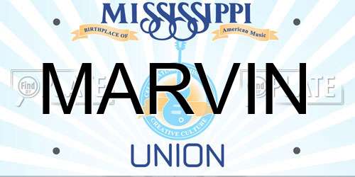 MARVIN Mississippi License Plate