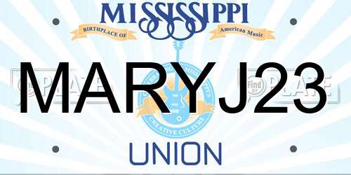 MARYJ23 Mississippi License Plate