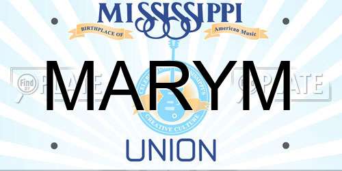 MARYM Mississippi License Plate
