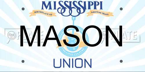 MASON Mississippi License Plate