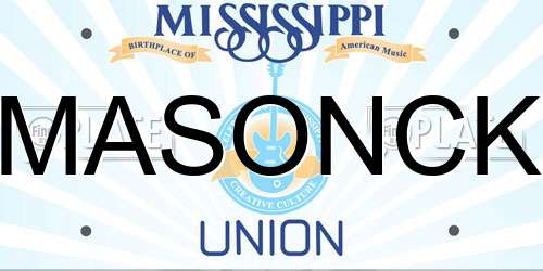 MASONCK Mississippi License Plate