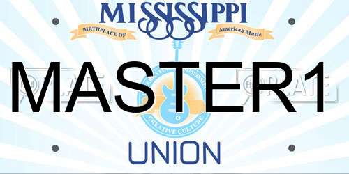 MASTER1 Mississippi License Plate