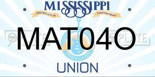 MAT04O Mississippi License Plate