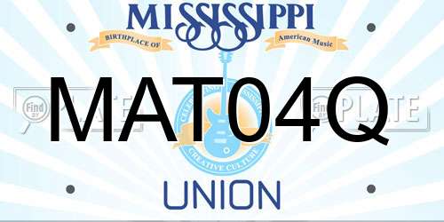 MAT04Q Mississippi License Plate