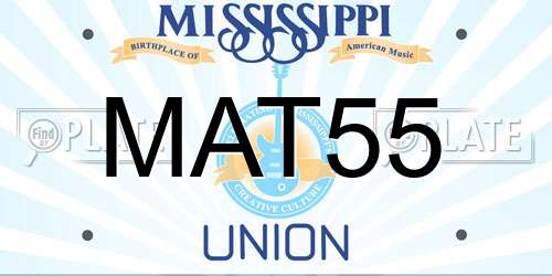 MAT55 Mississippi License Plate