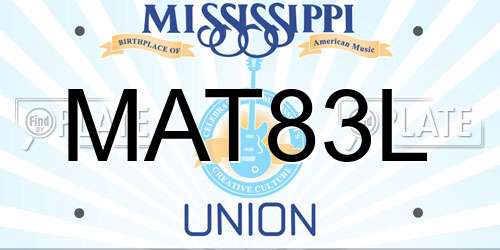 MAT83L Mississippi License Plate