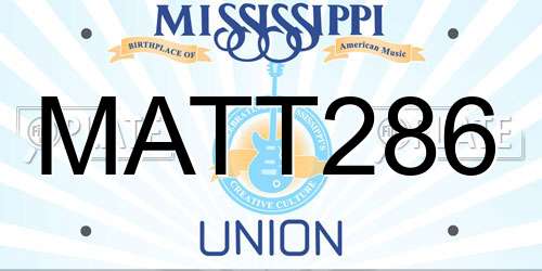 MATT286 Mississippi License Plate