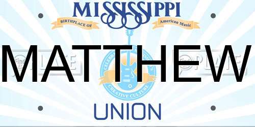 MATTHEW Mississippi License Plate