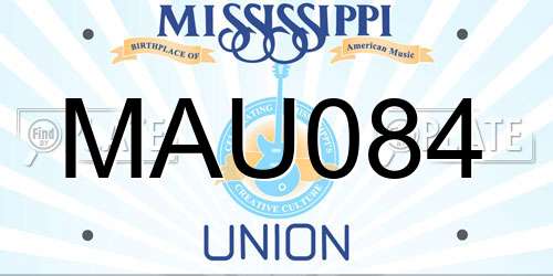 MAU084 Mississippi License Plate