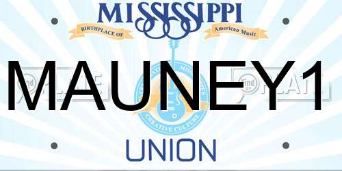 MAUNEY1 Mississippi License Plate