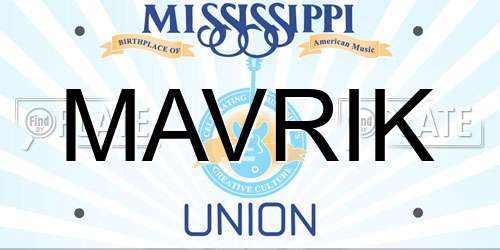MAVRIK Mississippi License Plate