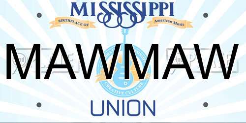 MAWMAW Mississippi License Plate
