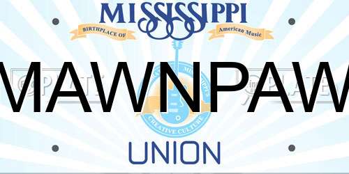 MAWNPAW Mississippi License Plate