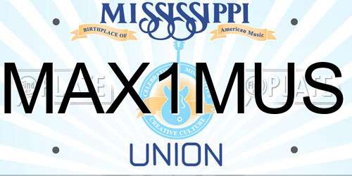 MAX1MUS Mississippi License Plate