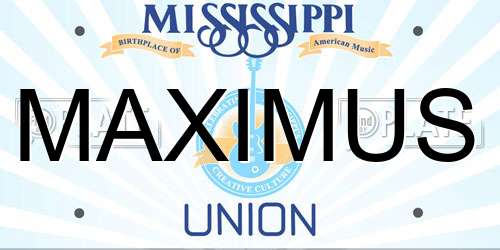 MAXIMUS Mississippi License Plate