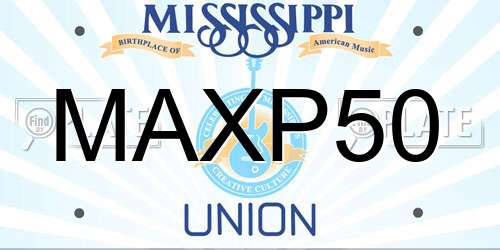 MAXP50 Mississippi License Plate