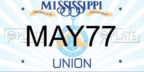 MAY77 Mississippi License Plate