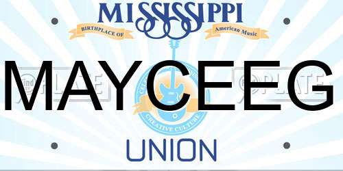 MAYCEEG Mississippi License Plate