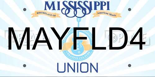 MAYFLD4 Mississippi License Plate