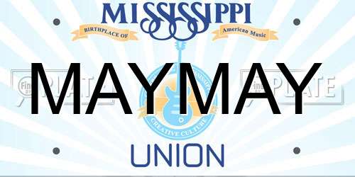 MAYMAY Mississippi License Plate